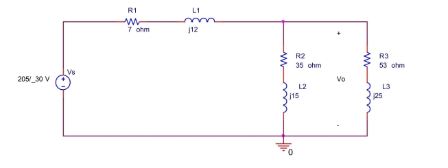  Use voltage divider rule to find   \mathrm { V } _ { \mathrm { o } }   in the ircuit shown below.   