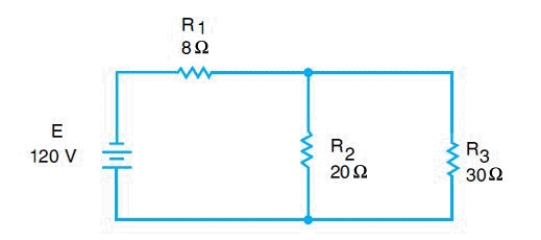   -For the circuit in the accompanying figure, determine the total resistance for the equivalent series circuit.