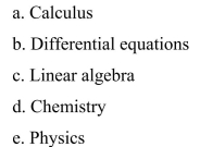 During your four-year program, in which year will you take:  <div style=padding-top: 35px> 