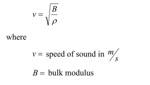 The speed of sound in a fluid can be calculated using the following equation:     What is the appropriate unit for B if the preceding equation is to be homogeneous in units?  <div style=padding-top: 35px> 