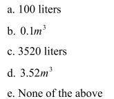 One bushel is four pecks and one peck is approximately 8.8 liters. How much is 100 bushels, in SI units?  <div style=padding-top: 35px> 