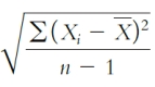 The following formula is used to compute ____.   A)  standard error of the mean B)  standard deviation C)  standard normal distribution D)  variance