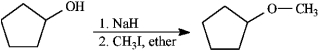 Instructions: Consider the reaction below to answer the following question.   -Refer to instructions. Mechanistically, the Williamson ether synthesis outlined above is: A)  an E1 process B)  an S<sub>N</sub>1 process C)  an E2 process D)  an S<sub>N</sub>2 process