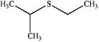 What is the IUPAC name of the following compound?   A)  ethyl isopropyl thiol B)  2-methylsulfanylpropane C)  ethyl isopropyl disulfide D)  ethyl isopropyl sulfide