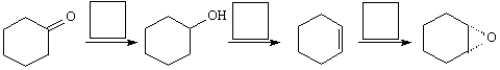 Choose the best reagent for carrying out the following reactions from the list below. Place the letter of the reagent(s) in the box over the reaction arrow. Only one letter per box.    A)m-ClC<sub>6</sub>H<sub>4</sub>CO<sub>3</sub>H B)H<sub>2</sub>/Pd C)warm H<sub>2</sub>SO<sub>4</sub>/H<sub>2</sub>O D)PCC, CH<sub>2</sub>Cl<sub>2</sub> E)LiAlH<sub>4</sub> in ether, then H<sub>3</sub>O<sup>+</sup> F)NaOH, heat
