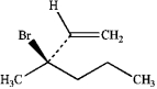What is the IUPAC name of the following compound?   A)  (R) -2-bromo-2-vinylpentane B)  (S) -2-bromo-2-vinylpentane C)  (S) -3-bromo-3-propylbut-1-ene D)  (R) -3-bromo-3-methylhex-1-ene