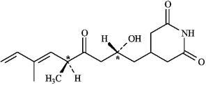 Instructions: Consider the structure of streptimidone below to answer the following question(s).   streptimidone -Refer to instructions. Does streptimidone have a meso stereoisomer? Explain.