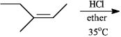  Predict the major organic product(s) in the reaction below. If more than one major organic product is expected, draw each one. Explain the significance of  35 \degree C  and  ether  shown in the reaction.   