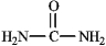 The structure of urea is shown below. Fill in any nonbonding valence electrons that are missing from the line-bond structure.  