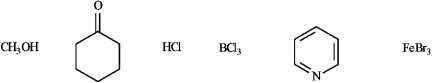 Circle the Lewis bases in the group of compounds below.  