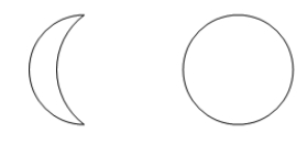 The figure shows the ______ and _____ moon phases..   A)  crescent; first quarter B)  new; new C)  crescent; full D)  first quarter; full