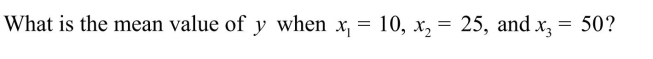   a)W     . c)Would the mean be larger or smaller if the amount of copper is increased and the amounts of steel and titanium are held constant? Explain in a few sentences. d)If there was an interaction between the amounts of copper and titanium, what additional predictor variable should be added to the model?