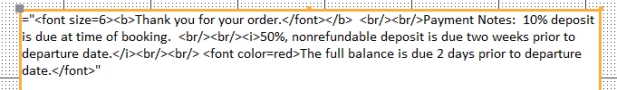   -In the figure shown, what formatting change is made to the first sentence? A)  the color is red B)  the size is 6 C)  the font face is Arial D)  the font is italic