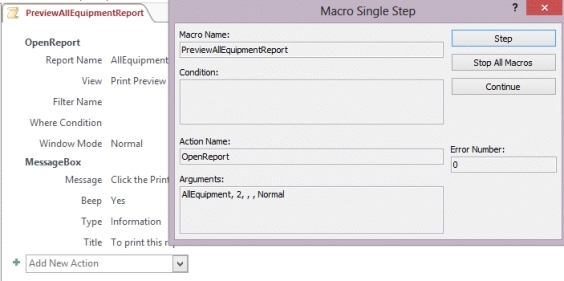   -You have been asked to troubleshoot a macro that doesn't work. Explain why single stepping a macro as shown in the figure helps you solve the problem.