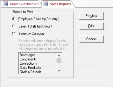   -In the figure above, what type of control shows the list of categories (Beverages, Condiments, so forth) ? A)  check box B)  combo box C)  command button D)  list box