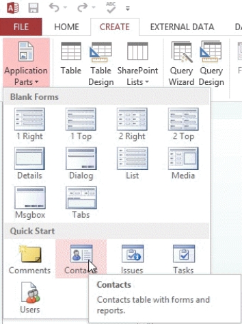   -Describe how Aaron could use the Contacts option selected in the figure shown to enhance an existing database.