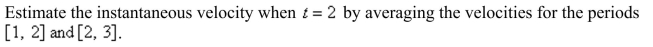 The position of a car is given by the values in the following table.