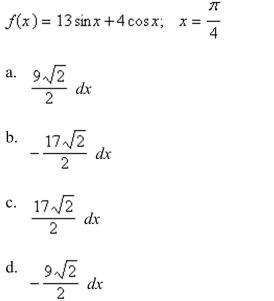 Find the differential of the function at the indicated number.