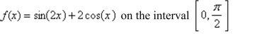Find the absolute maximum of the function.