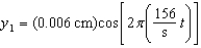  The superposition of two waves   and  y_{2}=(0.006 \mathrm{~cm})  \cos \left[2 \pi\left(\frac{150}{\mathrm{~s}} t\right) \right]  at the location x = 0 in space results in: A) beats at a beat frequency of 3 Hz. B) a pure tone at a frequency of 153 Hz. C) a pure tone at a frequency of 156 Hz. D) beats at a beat frequency of 6 Hz in a 153 Hz tone. E) a tone at a frequency of 156 Hz, as well as beats at a beat frequency of 6 Hz in a 153 Hz tone. 