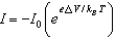 <strong>When a voltage \Delta V is applied to a p-n junction diode at absolute temperature T, the current voltage relationship is:</strong> A) B) C) D) E)