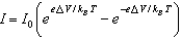 <strong>When a voltage \Delta V is applied to a p-n junction diode at absolute temperature T, the current voltage relationship is:</strong> A) B) C) D) E)