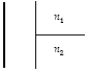 The wave front shown at the left for light in air reaches the plane boundary between air and two transparent mediums with n1 = 1.5 and n2 = 3.00 respectively.   Which diagram below correctly illustrates the wave front after it has entered the two mediums at the right?   A) A B) B C) C D) D E) E