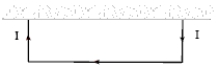 A wire (mass = 50 g, length = 40 cm)  is suspended horizontally by two vertical wires which conduct a current I = 8.0 A, as shown in the figure.The magnetic field in the region is into the paper and has a magnitude of 60 mT.What is the tension in either wire?   A) 0.15 N B) 0.68 N C) 0.30 N D) 0.34 N E) 0.10 N
