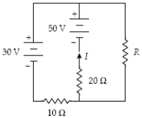  Determine the resistance R when I = 1.5 A.   A) 40   \Omega   B) 8.0   \Omega   C) 85   \Omega   D) 28  \Omega   E) 32  \Omega   