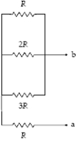  What is the equivalent resistance between points a and b when R = 13 \Omega ?   A) 29  \Omega  B) 23  \Omega  C) 26  \Omega  D) 20  \Omega  E) 4.6  \Omega