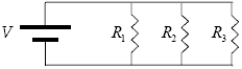 The circuit below shows three resistors in parallel.R3 > R2 > R1.The resistors are all made of the same wire with the same diameter but have different lengths.Rank the magnitudes of the electric fields in the resistors from least to greatest.   A) E3 < E2 < E1. B) E2 < E1 = E3. C) E1 = E2 = E3. D) E1 = E3 < E2. E) E1 < E2 < E3.