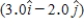 A particle leaves the origin with a velocity of 7.2 m/s in the positive y direction and moves in the xy plane with a constant acceleration of   m/s<sup>2</sup>. At the instant the particle moves back across the x axis (y = 0) , what is the value of its x coordinate? A) 65 m B) 91 m C) 54 m D) 78 m E) 86 m