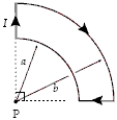 What is the magnitude of the magnetic field at point P if a = R and b = 2R?   A)    B)    C)    D)    E)   