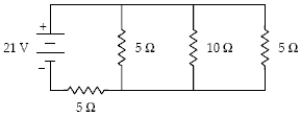 What is the current in the 10-Ω resistor? ​   ​ A) 0.60 A B) 3.0 A C) 1.2 A D) 2.4 A E) 0.30 A