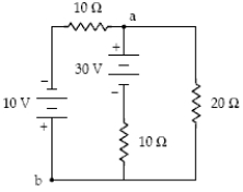 What is the potential difference Vb − Va shown in the circuit below.   A) −8.0 V B) +8.0 V C) −18 V D) +18 V E) −12 V