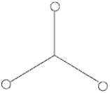 Three 2.50-μC charges are placed on tiny conducting spheres at the ends of 1.00 m-long strings that are connected at 120° angles as shown below. The magnitude, in N, of the tension in any one of the strings is ​   ​ A) 1.88 × 10<sup>−2</sup>. B) 3.25 × 10<sup>−2</sup>. C) 3.75 × 10<sup>−2</sup>. D) 6.50 × 10<sup>−2</sup>. E) 7.50 × 10<sup>−2</sup>.