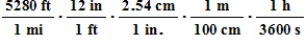 Which quantity can be converted from the English system to the metric system by the conversion factor   ? A) feet per second B) feet per hour C) miles per second D) miles per hour E) miles per minute