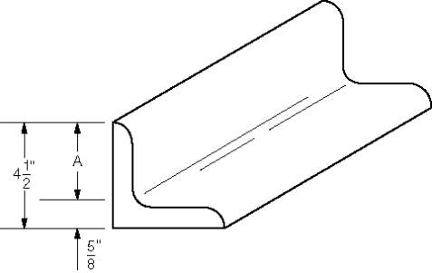Find dimension A on this steel angle.  