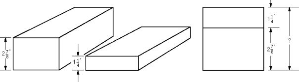 For the remaining questions, reduce all fractions to their simplest forms. Convert all improper fractions to mixed numbers. Provide answers in the following format: Fraction: 3/4 Mixed number: 1 5/8 -If you stack eight each of these steel bars, what is the height of the stack, in inches?  