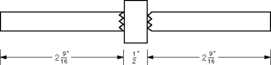 How long are two of these weldments, in inches?  