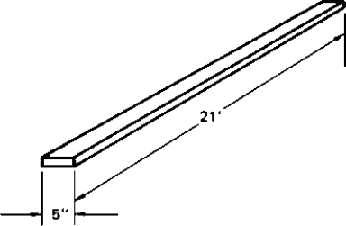What is the total weight of 21 pieces of 1/2-inch bar stock as shown? One cubic inch of steel weighs 0.2835 lbs. Carry the answer to two decimal places.  <div style=padding-top: 35px> 