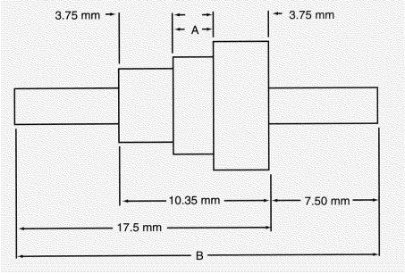 Find dimension B, in centimeters. Carry the answer to one decimal place.  