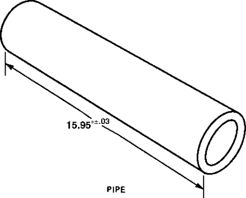Figure 17-3   -What is the shortest the pipe can be cut, in inches? Carry the answer to two decimal places.