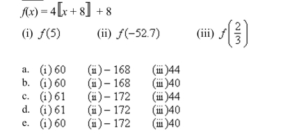 Evaluate the function for the indicated values.