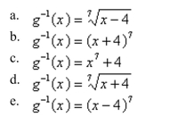 Find the inverse function of