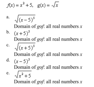Find gof and the domain of composite function.