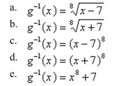 Find the inverse function of