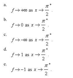 Describe the behavior of the function as approaches