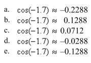 Find the value of given trigonometric function. Round your answer to four decimal places.