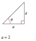 Find the exact values of the three trignometric functions of the angle shown in the figure. (Use the Pythagorean Theorem to find the third side of the traingle.)